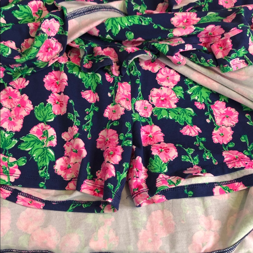 Lilly Pulitzer Mirelle Oyster Bay Navy De Vine Ruffle Wrap Romper Size M - Picture 9 of 10